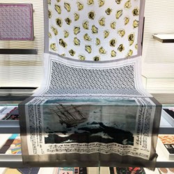 Scialle in cashmere con stampa Oyster Burberry 110 x 200 nero