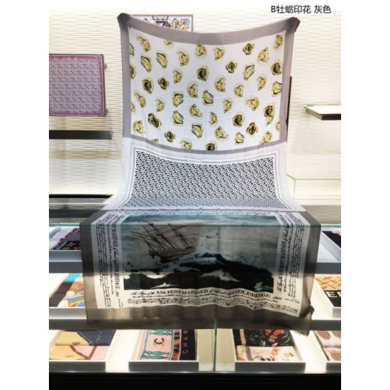 Replica Scialle in cashmere con stampa Oyster Burberry 110 x 200 nero