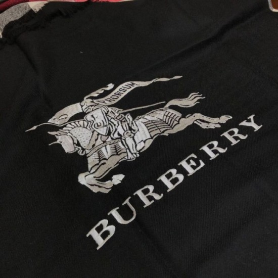 Replica Scialle in cashmere con motivo check classico Burberry 70 x 200 nero