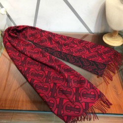 Claret scialle in cashmere Burberry TB Limit Edition