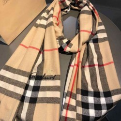 Scialle in cashmere con motivo check classico Burberry 70 x 220 marrone