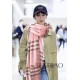 Replica Scialle in cashmere con motivo check classico Burberry 70 x 220 rosa