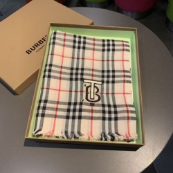 Burberry Scialle in cashmere con motivo Horseferry Check 70 x 200 Nero