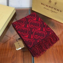 Claret scialle in cashmere Burberry TB Limit Edition