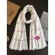 Replica Scialle in cashmere Burberry TB in edizione limitata 80 x 200 bianco