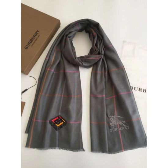 Replica Scialle in cashmere Burberry TB in edizione limitata 80 x 200 grigio