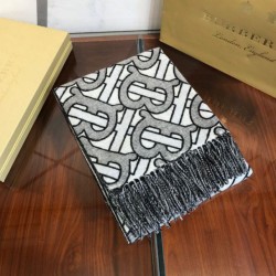 Scialle in cashmere Burberry TB Limit Edition grigio