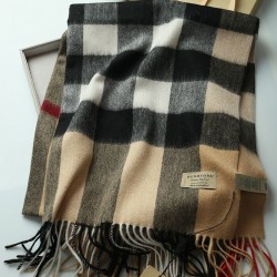 Scialle in cashmere con motivo check classico Burberry 70 x 200 marrone