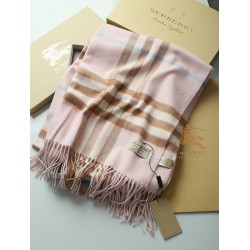 Scialle in cashmere con motivo check classico Burberry 70 x 200 rosa