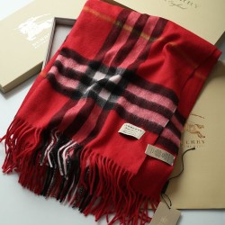 Scialle in cashmere con motivo check classico Burberry 70 x 200 rosso