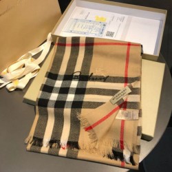 Scialle in cashmere con motivo check classico Burberry 70 x 220 marrone