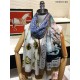 Replica Scialle in cashmere con stampa Oyster Burberry 110 x 200 blu