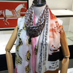 Scialle in cashmere con stampa Oyster Burberry 110 x 200 caffè