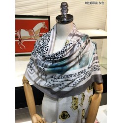 Scialle in cashmere con stampa Oyster Burberry 110 x 200 nero