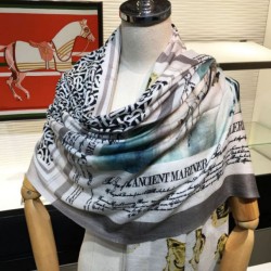 Scialle in cashmere con stampa Oyster Burberry 110 x 200 nero