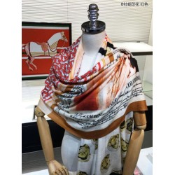Scialle in cashmere con stampa Oyster Burberry 110 x 200 rosso