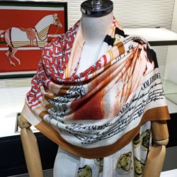 Scialle in cashmere con stampa Oyster Burberry 110 x 200 rosso