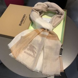 Scialle in seta cashmere a quadri Burberry 80 x 200 marrone