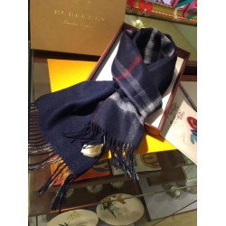 Sciarpa Burberry Classic in cashmere double face 30 x 168 Blu scuro