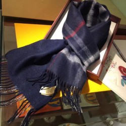 Sciarpa Burberry Classic in cashmere double face 30 x 168 Blu scuro