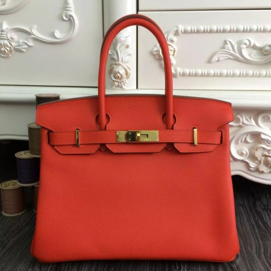 Replica Borse Hermes Birkin 30cm 35CM in pelle arancione Clemence Replica Borse Hermes Birkin 30cm 35CM in pelle arancione Clemence