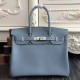 Replica Borse Hermes Birkin 30cm 35CM in pelle blu Lin Clemence Replica Borse Hermes Birkin 30cm 35CM in pelle blu Lin Clemence