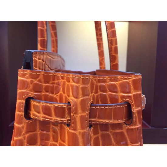 Replica Borse Hermes Birkin 30cm 35CM in pelle di coccodrillo arancione Replica Borse Hermes Birkin 30cm 35CM in pelle di coccodrillo arancione