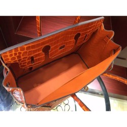 Borse Hermes Birkin 30cm 35CM in pelle di coccodrillo arancione Borse Hermes Birkin 30cm 35CM in pelle di coccodrillo arancione