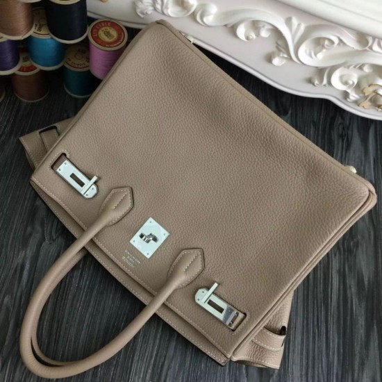 Replica Borse Hermes Birkin 30cm 35CM in pelle grigio Clemence Replica Borse Hermes Birkin 30cm 35CM in pelle grigio Clemence