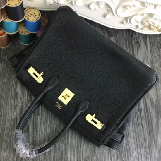Replica Borse Hermes Birkin 30cm 35CM in pelle nera Replica Borse Hermes Birkin 30cm 35CM in pelle nera