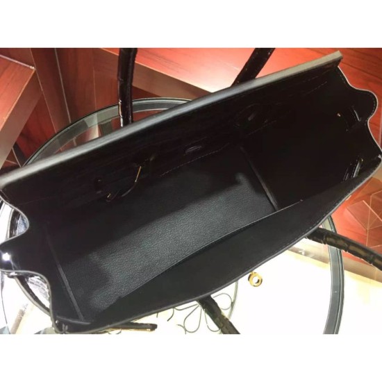 Replica Borse Hermes Birkin 30cm 35CM in pelle nera di coccodrillo Replica Borse Hermes Birkin 30cm 35CM in pelle nera di coccodrillo