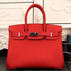 Borse Hermes Birkin 30cm 35CM in pelle rossa Clemence