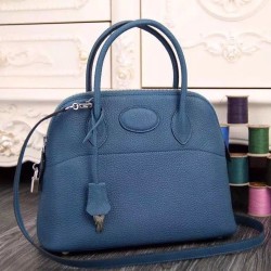 Borse Hermes Bolide Tote  In Cuoio Blu