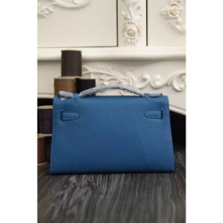 Borse Hermes Kelly Mini Pochette in pelle blu Epsom Borse Hermes Kelly Mini Pochette in pelle blu Epsom