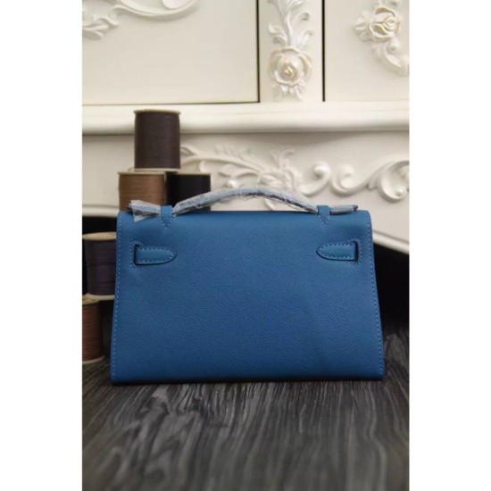 Replica Borse Hermes Kelly Mini Pochette in pelle blu Epsom Replica Borse Hermes Kelly Mini Pochette in pelle blu Epsom