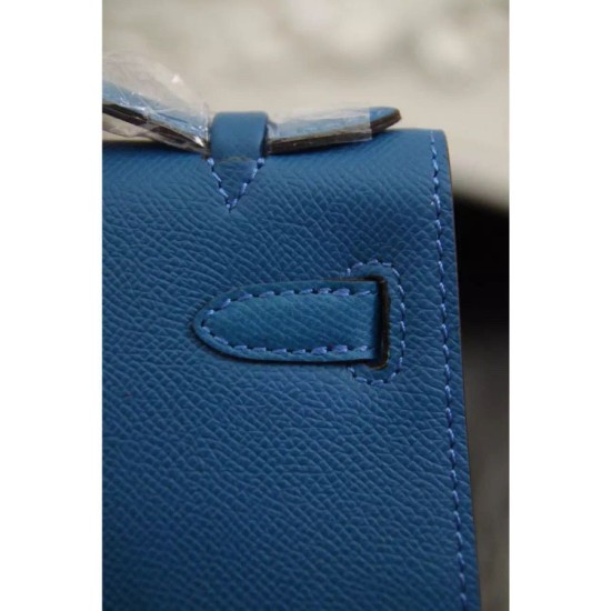 Replica Borse Hermes Kelly Mini Pochette in pelle blu Epsom Replica Borse Hermes Kelly Mini Pochette in pelle blu Epsom