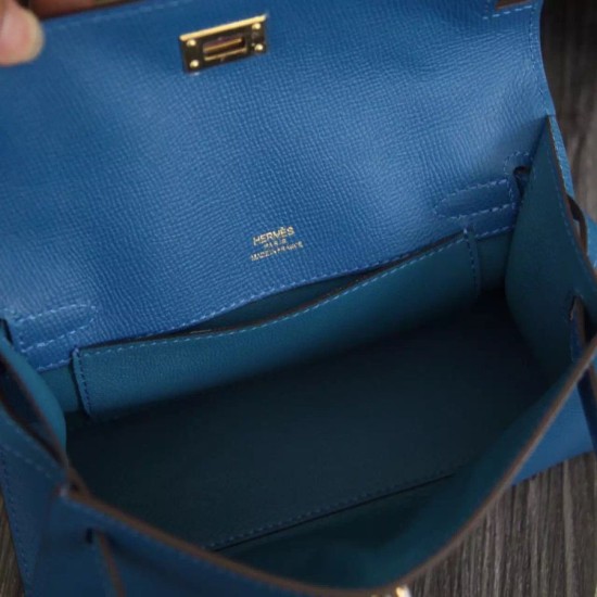 Replica Borse Hermes Kelly Mini Pochette in pelle blu Epsom Replica Borse Hermes Kelly Mini Pochette in pelle blu Epsom