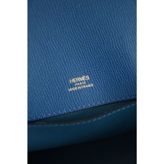 Replica Borse Hermes Kelly Mini Pochette in pelle blu Epsom Replica Borse Hermes Kelly Mini Pochette in pelle blu Epsom