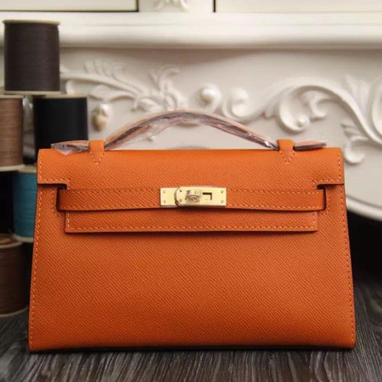 Replica Borse Hermes Kelly Pochette in pelle arancione Epsom Replica Borse Hermes Kelly Pochette in pelle arancione Epsom