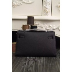 Borse Hermes Kelly Pochette in pelle nera Epsom