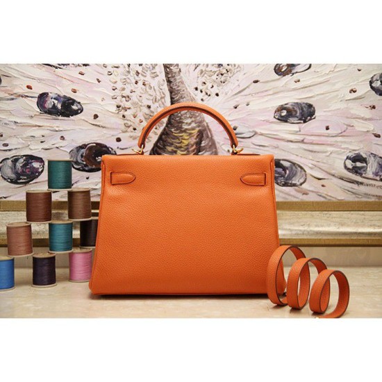 Replica Borsa Kelly Hermes 28cm 32cm arancione Pelle Clemence Replica Borsa Kelly Hermes 28cm 32cm arancione Pelle Clemence