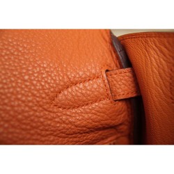 Borsa Kelly Hermes 28cm 32cm arancione Pelle Clemence