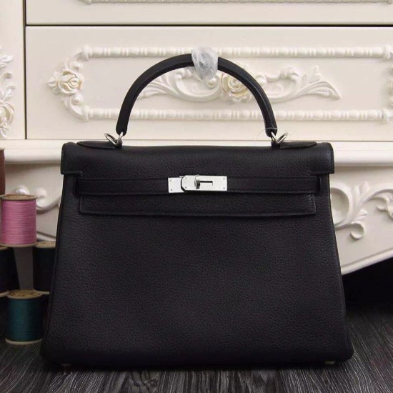 Replica Borsa Kelly Hermes 28cm 32cm Nero Pelle Clemence Replica Borsa Kelly Hermes 28cm 32cm Nero Pelle Clemence