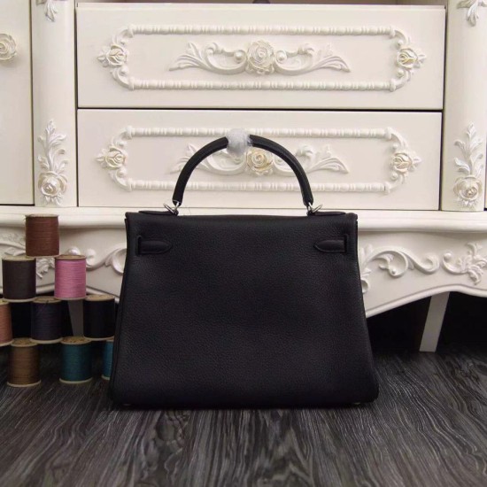 Replica Borsa Kelly Hermes 28cm 32cm Nero Pelle Clemence Replica Borsa Kelly Hermes 28cm 32cm Nero Pelle Clemence