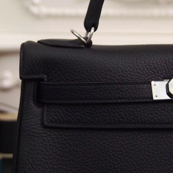 Replica Borsa Kelly Hermes 28cm 32cm Nero Pelle Clemence Replica Borsa Kelly Hermes 28cm 32cm Nero Pelle Clemence