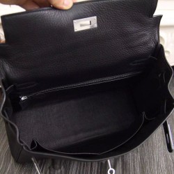 Borsa Kelly Hermes 28cm 32cm  Nero Pelle Clemence