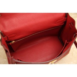 Borsa Kelly Hermes 28cm 32cm Rosso Pelle Clemence