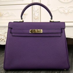 Borsa Kelly Hermes 28cm 32cm  Viola Pelle Clemence