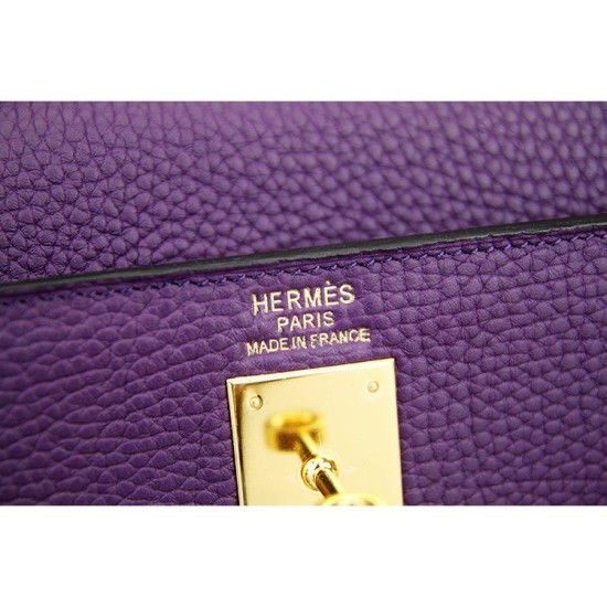 Replica Borsa Kelly Hermes 28cm 32cm  Viola Pelle Clemence