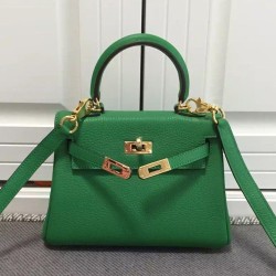 Hermes Kelly 20 CM Bamboo Borsa Clemence Pelle